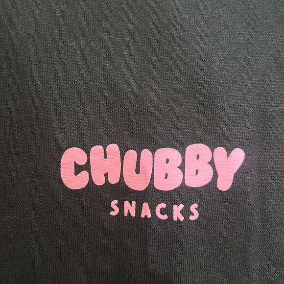 Champion Mens Black‎ Chubby Snacks Graphic Short Sleeve Cotton T-Shirt Medium - Picture 4 of 7